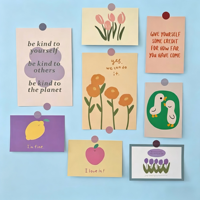 Ensemble de cartes postales esthétiques à motifs floraux, cartes postales minimalistes à motifs botaniques pour décoration murale et scrapbooking