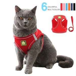 Adjustable Anti-Escape Cat Vest Harness Breathable Puppy Leads Kitten Pet Accessory for Outdoor Camping Comfortable Collar Leash - Product Image 2