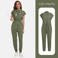 Nouvelle Combinaison Sans Manches à Col Montant et Fermeture Éclair, Effet Givré, pour Bloc Opératoire et Uniforme Hospitalier, Couleur Fig Givré
