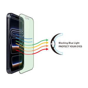 Protector de Pantalla para Celular <span class=keywords><strong>Plus</strong></span> <span class=keywords><strong>One</strong></span> para iPhone 17 16 15 14 13 12 Pro Max de Vidrio Templado Anti Luz Azul Accesorios para Teléfono - Product Image 1