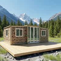 Kits de maisons modulaires préfabriquées en conteneurs, unités d'habitation complémentaires (ADU), maisons compactes, avec chambre extensible, en panneaux sandwich d'acier, design moderne, pour écoles