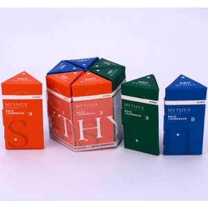 Caja de Regalo de Papel Plegable Personalizada, Caja de Embalaje Cosmética de Cartón Triangular Hexagonal - Product Image 2