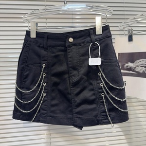 AELESEEN 2025 primavera nueva falda acampanada para mujer falda Casual diseño moda cadena decoración agua caliente gradiente Denim Mini falda - Product Image 2