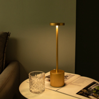 Lampe de table portable USB tactile LED moderne de luxe nordique, lampe de chevet noire OEM, décoration d'intérieur, lampe de table sans fil rechargeable