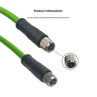Kabel Ethernet Industri M8 4-Core Tipe-D Terenkodifikasi untuk Penerbangan, Fleksibilitas Tinggi, Konektor Sensor Rantai Tarik, Tahan Air