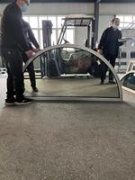 Europäischer Stil Halbrunde Fenster Bogenfenster aus Aluminium mit Getöntem Glas