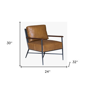 24 \ "HMS marrone Top in pelle e nero tinta unita poltrona da salotto - Product Image 5