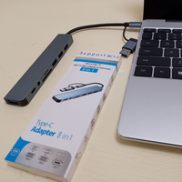 Hub USB C de Alta Calidad 8 en 2 Tipo C y Adaptador Multipuerto USB de 8 Puertos, Hub USB-C 8 en 2 Tipo C para Laptop Macbook