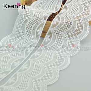 Tessuto decorativo del pizzo di nozze bianco del ricamo per la WLC-608 di nozze elegante - Product Image 4