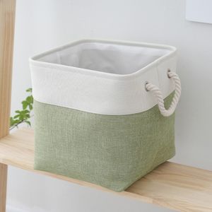 Panier de rangement en rotin pliable en coton tressé avec poignées pour chambre à coucher salle de bain - Product Image 2