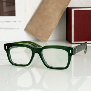 Lunettes unisexes de luxe et tendance, faites à la main, en acétate surdimensionné, monture carrée à bordure complète, à la mode - Product Image 4