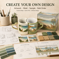 Ensemble de tasses à café en céramique Azulejo, motif monuments portugais, kangourou, koala, côte sablonneuse, bosse d'eucalyptus, en porcelaine fine, vente en gros pour distributeurs