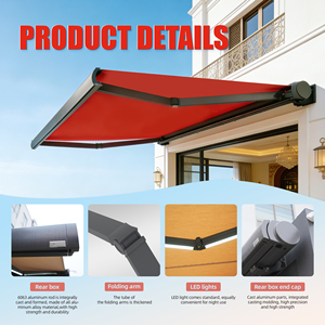 Toldo <span class=keywords><strong>de</strong></span> Aluminio <span class=keywords><strong>de</strong></span> Alta Gama <span class=keywords><strong>para</strong></span> Exteriores, Operación Eléctrica y Manual, Diseño Extensible y Retráctil <span class=keywords><strong>para</strong></span> Terraza, Resistente a la Lluvia - Product Image 3