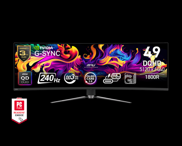 Wholesale MSI Gaming Monitor MPG 491CQPX QD-OLED 450HDR 4K240Hz 0.03ms (GtG) OLED Response Time Gaming Screen for PC Internet