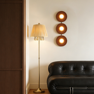 Custom Exclusive Brass fabric Floor Lamp Gold Standing <b>Light</b> Tall <b>Pole</b> Lamp Floor Lighting for Luxury Villa Penthouse Suite - Product Image 2