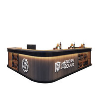Restaurant style industriel bar réception rétro caisse enregistreuse fer salle de billard coin courbé comptoir de bar