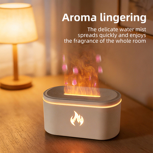 Flame Aroma Essential <b>Oil</b> <b>Diffuser</b> Desktop Seven Color Lights Simulation Fireplace <b>Diffuser</b> for Home Office - Product Image 5