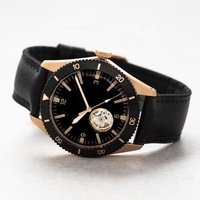 Montre mécanique automatique pour homme avec logo personnalisé OEM, squelette, or rose, étanche, ronde, vente en gros