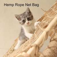 Arbre à chat en bois, grand modèle renforcé, design triangulaire, avec hamac pour chat et colonne à gratter en sisal, adapté aux chatons