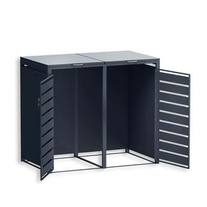 Bac <span class=keywords><strong>de</strong></span> Rangement en Acier Galvanisé Grande Capacité, <span class=keywords><strong>Abri</strong></span> Ignifuge pour <span class=keywords><strong>Poubelle</strong></span> avec Double Porte pour Usage Commercial Extérieur - Product Image 3