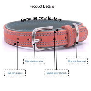 Ensemble collier et laisse pour chien en cuir de première qualité, haut de gamme, réglable, durable, collier Puppr en cuir véritable, colliers rembourrés pour animaux de compagnie - Product Image 2