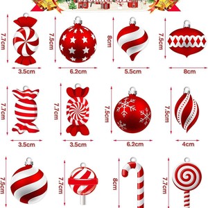 Bâtons de sucre décoratifs de Noël et sucettes suspendus à l'arbre de Noël pour l'artisanat, les fêtes de fin d'année et les cadeaux - Product Image 5
