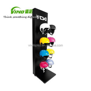 Support d'affichage vertical multi-crochets pour équipement sportif pour les magasins de détail et les magasins de sport - Support d'affichage en métal pour casque - Product Image 1