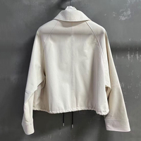 Jxwatcher Manteau en cuir véritable élégant et chaud pour femme, coupe ajustée, manches longues, logo personnalisé, fermeture éclair
