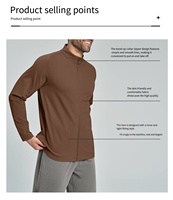 Veste de sport décontractée pour homme, douce, respirante, couleur unie, longue, pour la gym, la maison, les trajets quotidiens, la randonnée, le camping, à manches longues, prête à porter