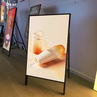 Boîte à lumière sans support 60x90cm LED ultra-mince en aluminium pour menu de restaurant personnalisée la plus populaire