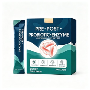 Complément alimentaire enzymatique pré et postbiotique à marque privée, prébiotiques, postbiotiques, soutien de la santé intestinale, 30 sachets - Product Image 1