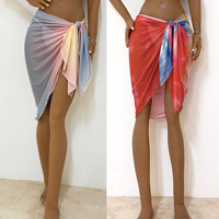 Fábrica Listo para enviar Tie Dye Impreso Pareo Hawaii Beach Sarong Cover up