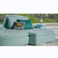 Nischen-Design Dopamin-Minzfarben Chesterfield L-förmiges Modulares Sofa-Set Abnehmbare Kombinations-Rückenlehne Schaumstoffgefülltes Wohnzimmer-Sofa