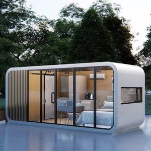 Casa prefabricada portátil de lujo con diseño <span class=keywords><strong>modular</strong></span>, casa móvil prefabricada para vivir y trabajar, espacio pequeño, cápsulas de manzana, casa a la venta - Product Image 1