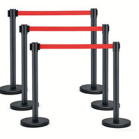 Barrière Rétractable Robuste en Acier Inoxydable Réfléchissant avec Protection IP33, Base Remplissable d'Eau, pour Hôpital