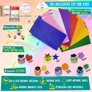 Kit para Hacer Velas <span class=keywords><strong>de</strong></span> <span class=keywords><strong>Cera</strong></span> <span class=keywords><strong>de</strong></span> <span class=keywords><strong>Abeja</strong></span> para Niños - <span class=keywords><strong>Cera</strong></span> <span class=keywords><strong>de</strong></span> <span class=keywords><strong>Abeja</strong></span> 100% Pura, 16 Láminas Multicolores, 6 Herramientas <span class=keywords><strong>de</strong></span> Corte Seguras para Proyectos <span class=keywords><strong>de</strong></span> Manualidades con Velas STEM - Product Image 2