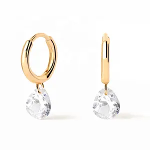 Gemnel Yiwu supplier custom trendy drop hoop earrings