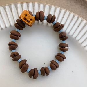 Pulsera de Granos de Café Genuinos <span class=keywords><strong>con</strong></span> Diseño Exclusivo, Kevlar, Piedra Natural, Dije <span class=keywords><strong>con</strong></span> Cara de Muñeca, <span class=keywords><strong>Aroma</strong></span> Rico, Estilo Único para <span class=keywords><strong>Mujer</strong></span> - Product Image 6