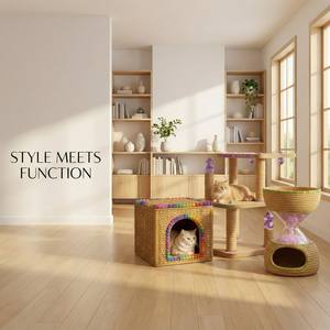 2026 Yeni Çıkarılamayan Kristal Dokuma Ekolojik Sürdürülebilir Kedi Yatağı Mağarası Uyku Evi Kedi Tırnaklama Zeminine Dayanıklı Evcil Hayvan - Product Image 5