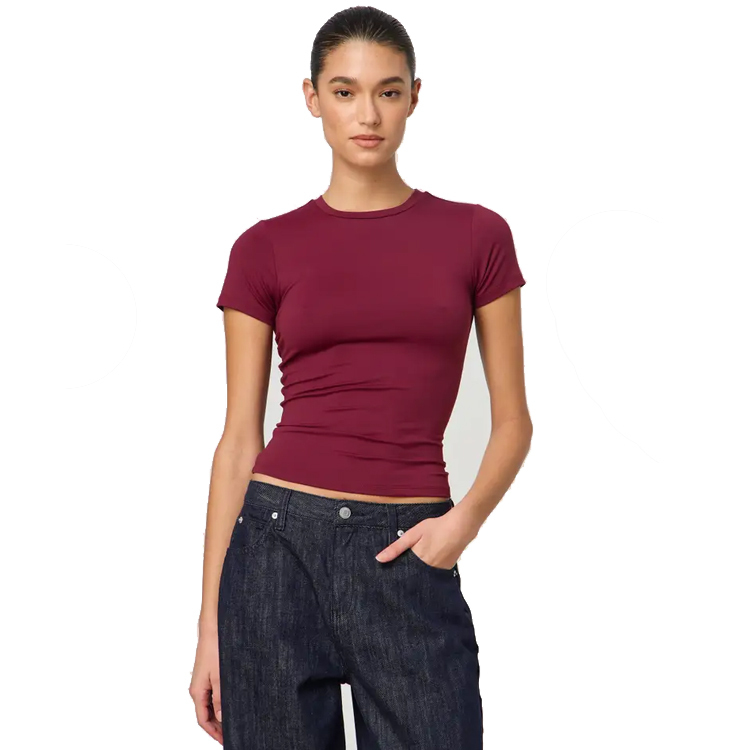 New Arrival Women's Gym T-Shirt High Quality Yoga Tops Casual Sexy 100% Cotton Solid Color Slim Fit Tight Breathable T Shirt