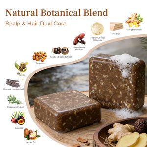 <span class=keywords><strong>Shampoing</strong></span> Solide Nettoyant en Profondeur pour Cheveux et <span class=keywords><strong>Cuir</strong></span> <span class=keywords><strong>Chevelu</strong></span> Gras, Formule Gingembre et Goudron de Pin, Biologique et Fait Main, Conception de Logo Gratuite - Product Image 4