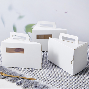 Weißbuch Dreieck Kuchen Keksdose Gebäck Dessert Geburtstags feier Geschenk Süßigkeiten Verpackung Mousse Packbox - Product Image 1