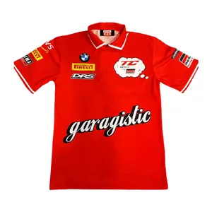 Kemeja tim balap sepeda motor pesanan khusus kaus balap sublimasi dibuat untuk pria