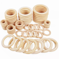 13 Size High-quality Natural Wood Wooden Ring Children DIY Handicraft Wooden Ring Stock