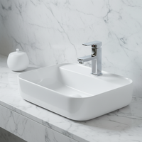 Lavabo en céramique de style moderne pour salle de bain, lavabo simple pour toilettes et lavage des mains