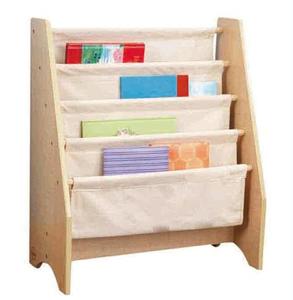 Enfant en bois 4 fronde Étagère avec <span class=keywords><strong>Poche</strong></span> <span class=keywords><strong>De</strong></span> Rangement Livre Rack - Product Image 1