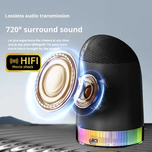 Nuevo Soporte Giratorio Inalámbrico para Altavoz con Carga Inalámbrica, Reproducción por Inducción, Luz Ambiental Colorida - Product Image 3