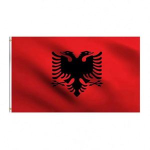 Novedades Artículos para Fanáticos 2026 Cubierta para Capó de Coche de Fútbol Bandera Bandera de Albania Portátil de Poliéster con Logotipo Personalizado para Agitar con la Mano - Product Image 4