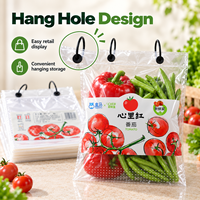 Op maat gemaakte logo's, transparante, food grade plastic groente- en fruitzakken van CPP, microgeperforeerd, met wicket sluiting voor automatische verpakking
