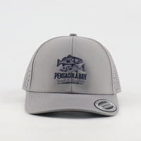 Gorra de Pesca Personalizada de Secado Rápido, Perforada con Corte Láser, con Logotipo Bordado Plano, Transpirable y Resistente al Agua para Deportes al Aire Libre